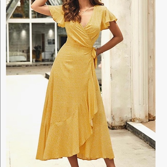 BOUTIQUE Boho Sunshine Wrap Dress - Picture 5 of 7